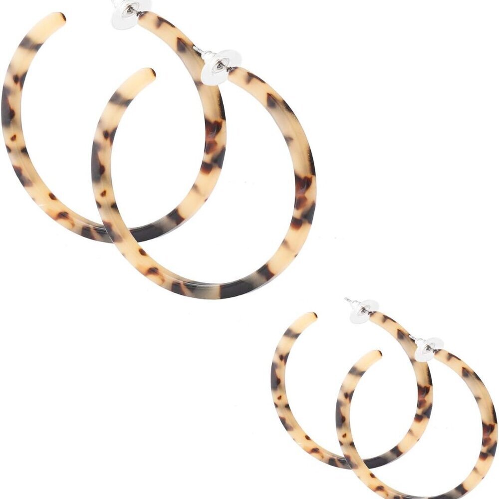 Acrylic Hoop Earrings Tortoiseshell Acrylic Earrings Geometric Resin Earring Stu